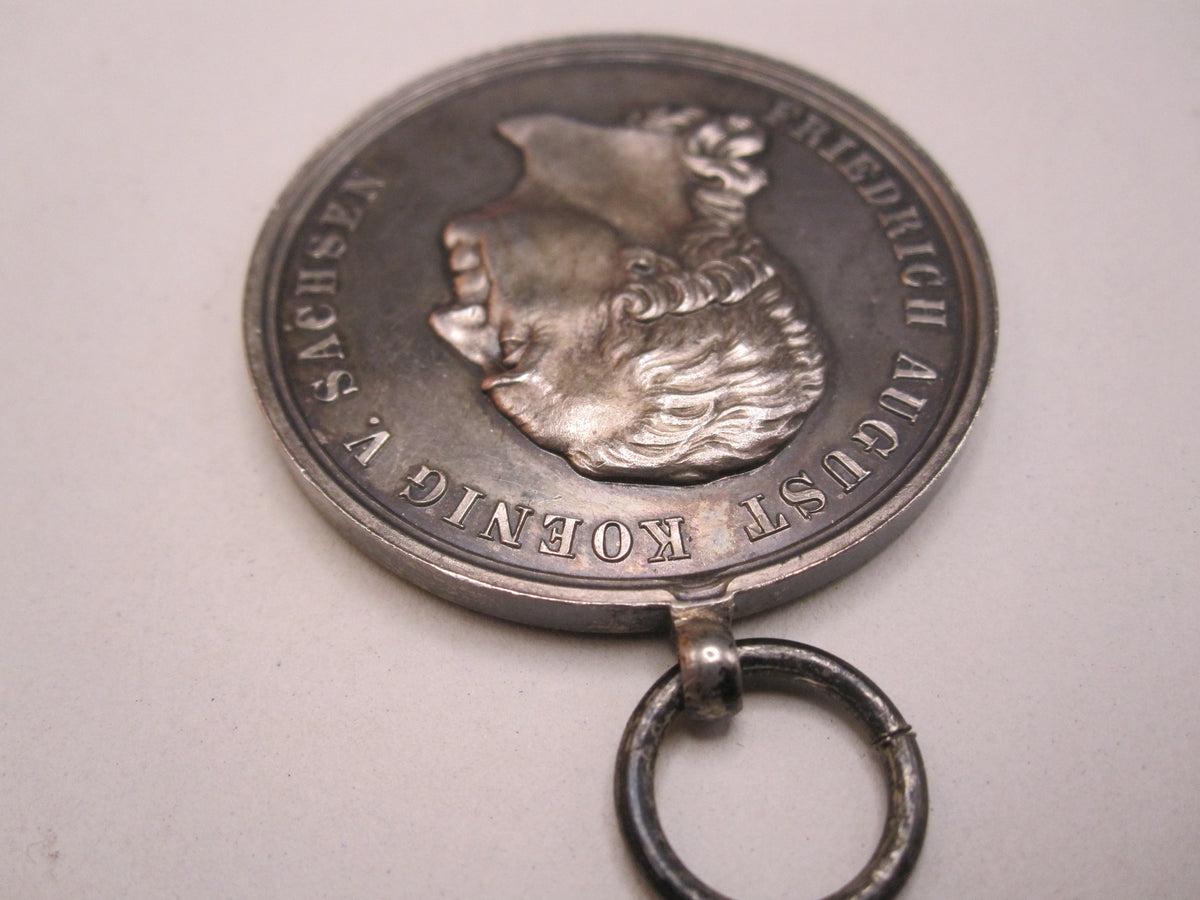 Silberne Medaille des Militär Sankt Heinrich Orden Sachsen im Verleihungsetui