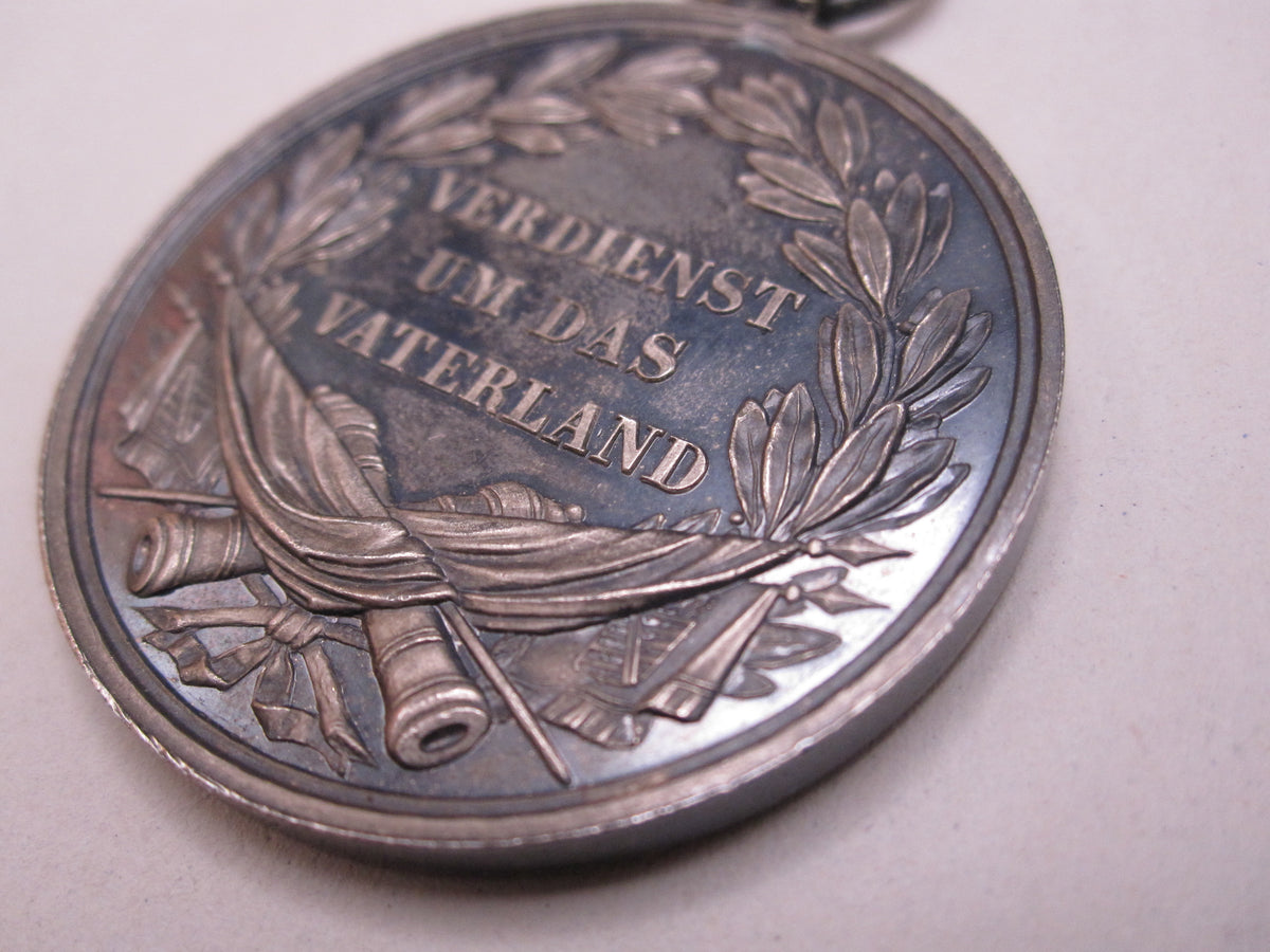 Silberne Medaille des Militär Sankt Heinrich Orden Sachsen im Verleihungsetui