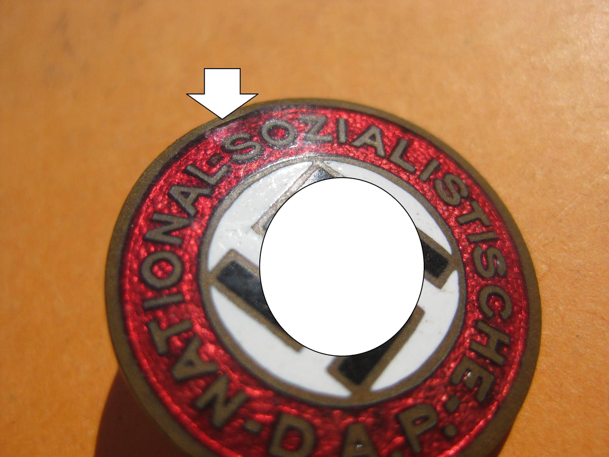 NSDAP Parteiabzeichen sog. Übergangstyp OHNE Hersteller oder RZM Stempel !!!