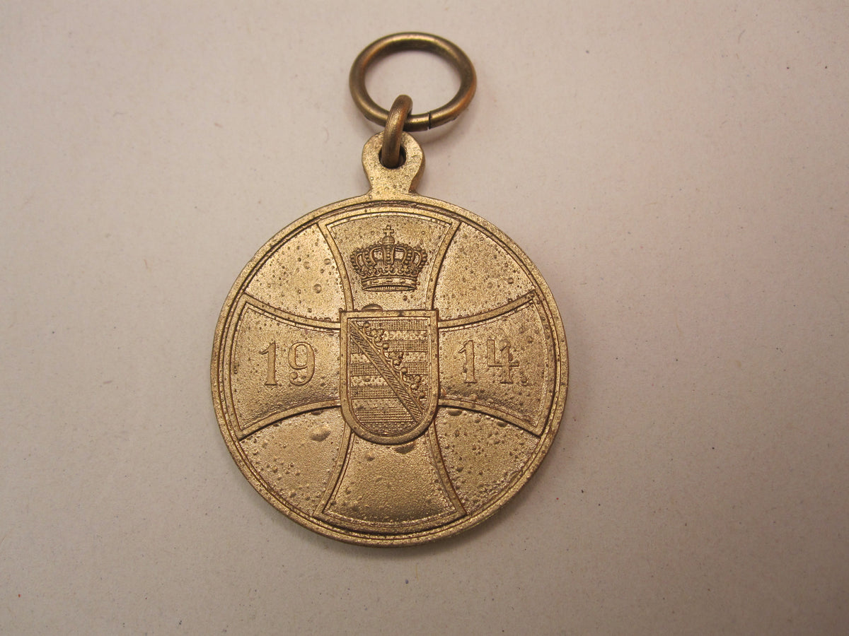 Original Sachsen Altenburg Tapferkeitsmedaille 1915 im Verleihungsetui VERGOLDET