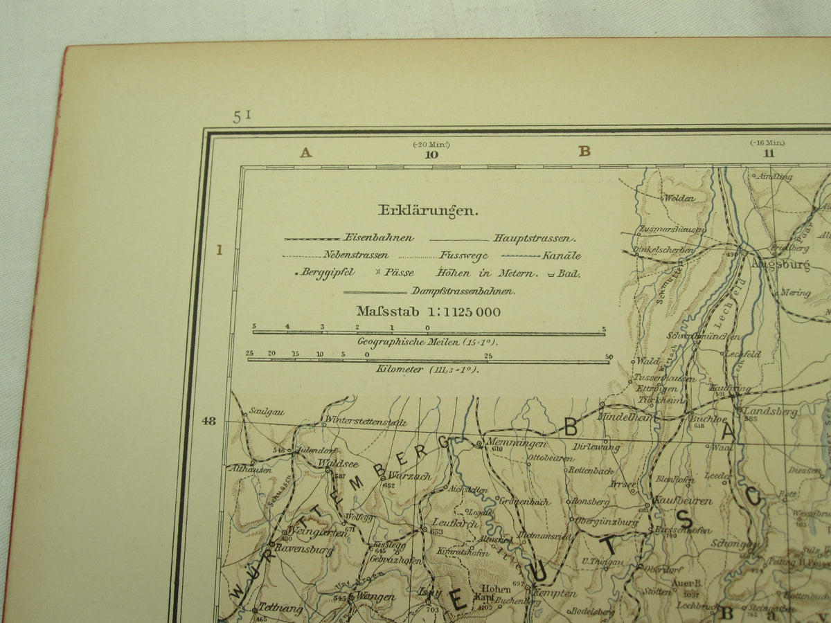 Original Landkarte Österreich Bosnien Tirol Kroatien Italien etc etc