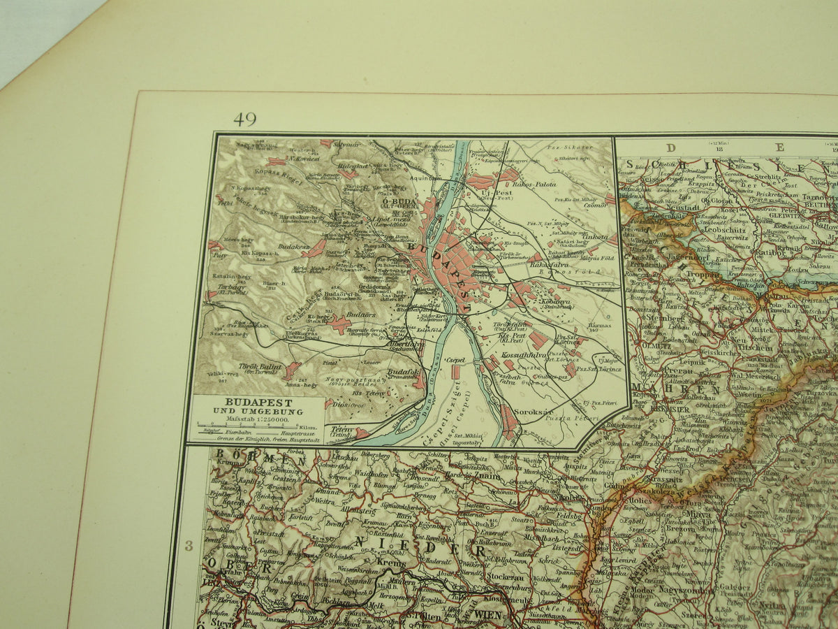 Original Landkarte Österreich / Ungarn Budapest Bukowina k.u.k. etc etc
