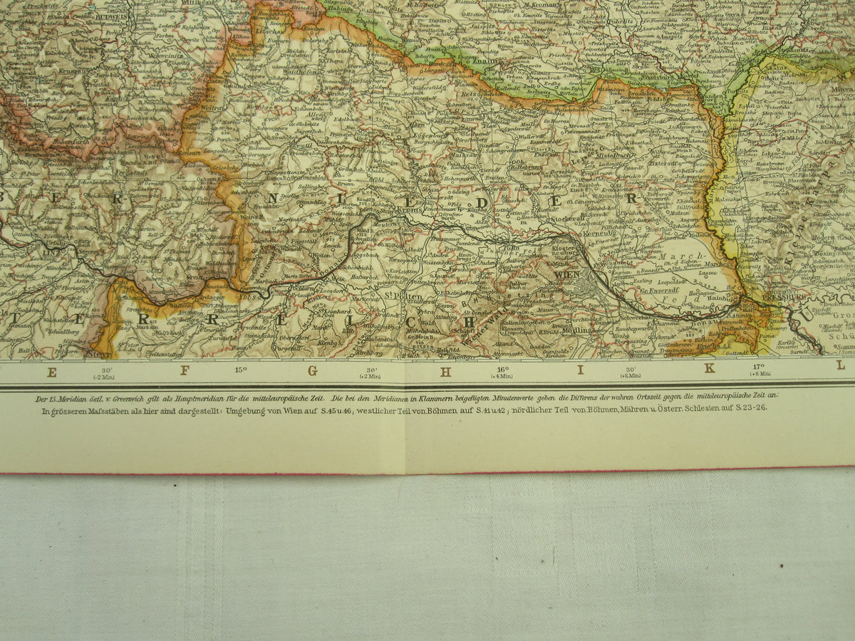 Original Landkarte Österreich / Schlesien Mähren Böhmen k.u.k. etc etc
