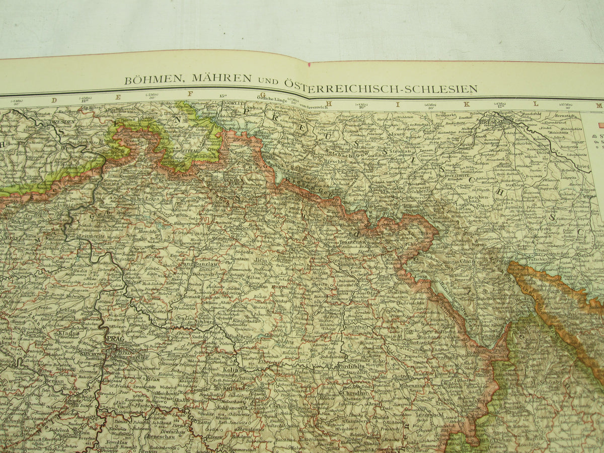 Original Landkarte Österreich / Schlesien Mähren Böhmen k.u.k. etc etc