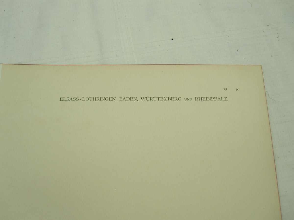 Original Landkarte Elsass - Lothringen Baden Württemberg und Rheinpfalz Deutschland etc etc