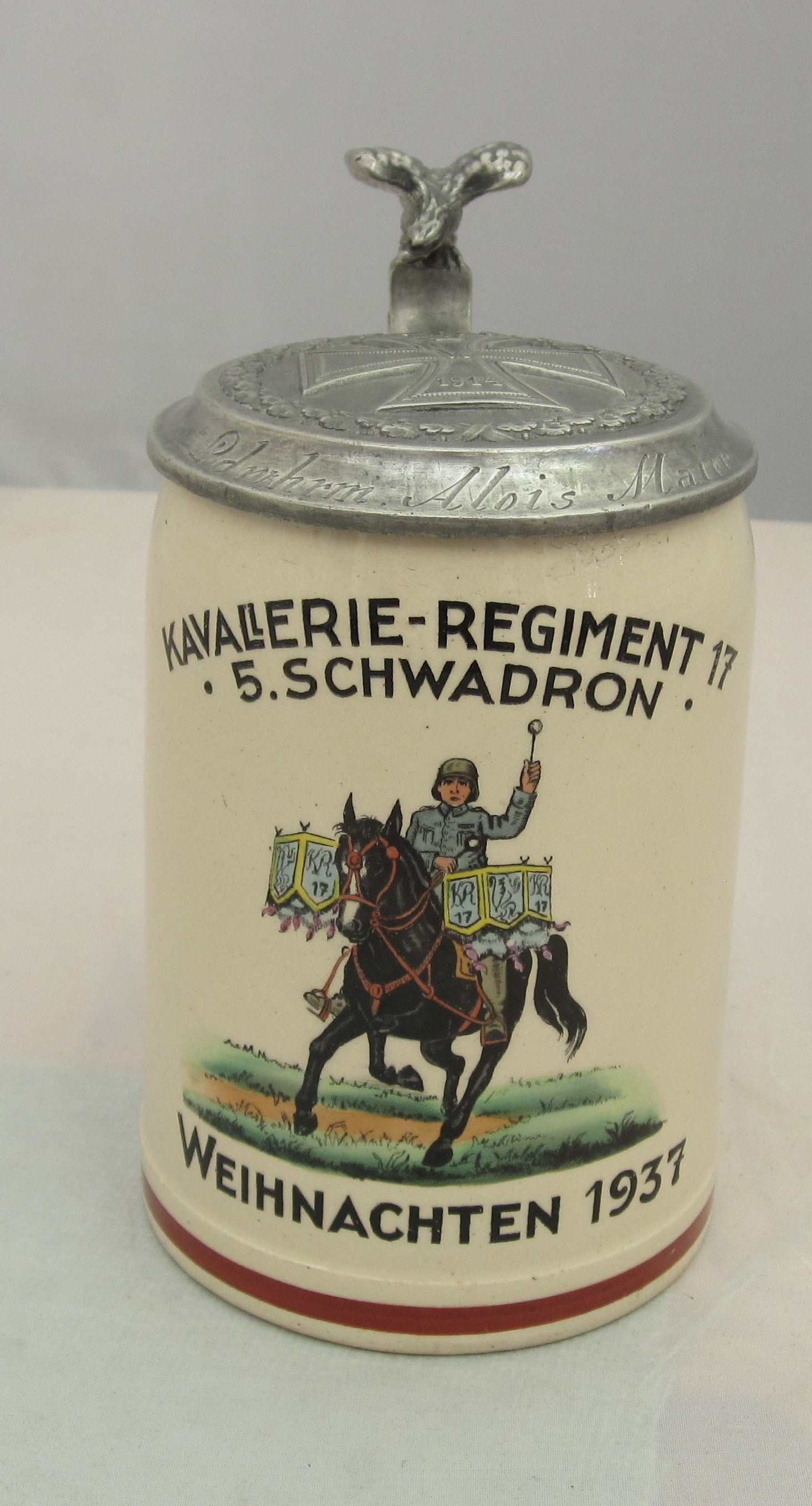 Reservistenkrug Kavallerie Reiter Regiment 17 Wehrmacht Bamberg München Straubing Bayern 1937