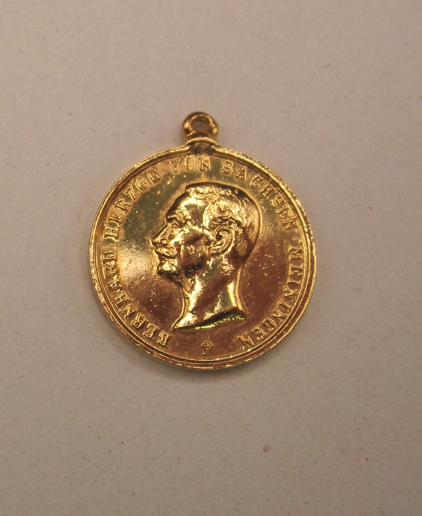 Miniatur Sachsen-Meiningen goldene Verdienstmedaille Hausorden Herzog Bernhard