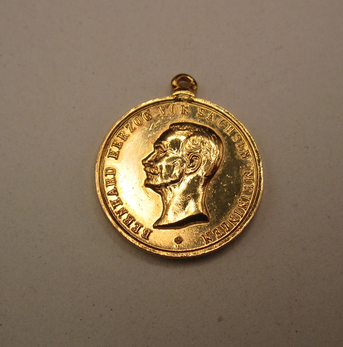 Miniatur Sachsen-Meiningen goldene Verdienstmedaille Hausorden Herzog Bernhard