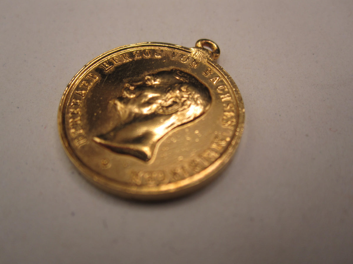 Miniatur Sachsen-Meiningen goldene Verdienstmedaille Hausorden Herzog Bernhard