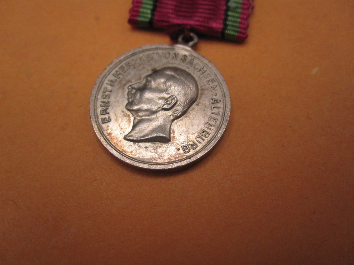 ORIGINALE Miniatur Sachsen-Meiningen silberne Verdienstmedaille Hausorden Herzog ERNST