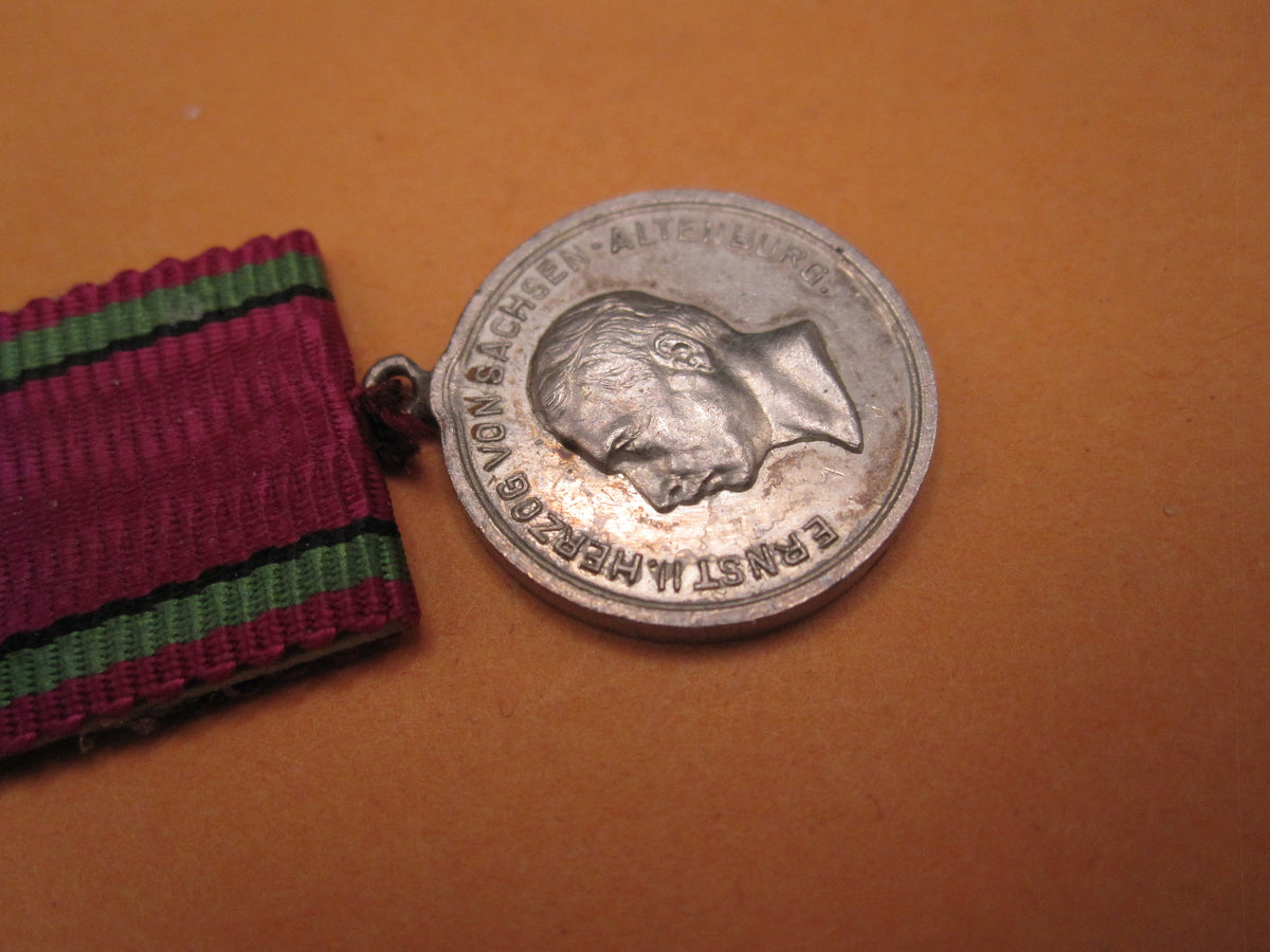 ORIGINALE Miniatur Sachsen-Meiningen silberne Verdienstmedaille Hausorden Herzog ERNST
