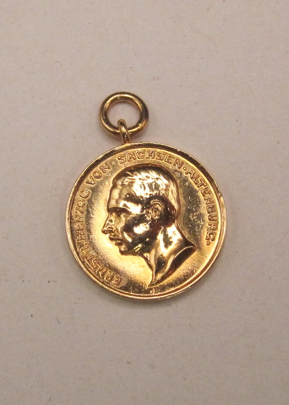 Sachsen-Meiningen goldene Verdienstmedaille Herzog ERNST Hausorden FIDELITER ET CONSTANTER