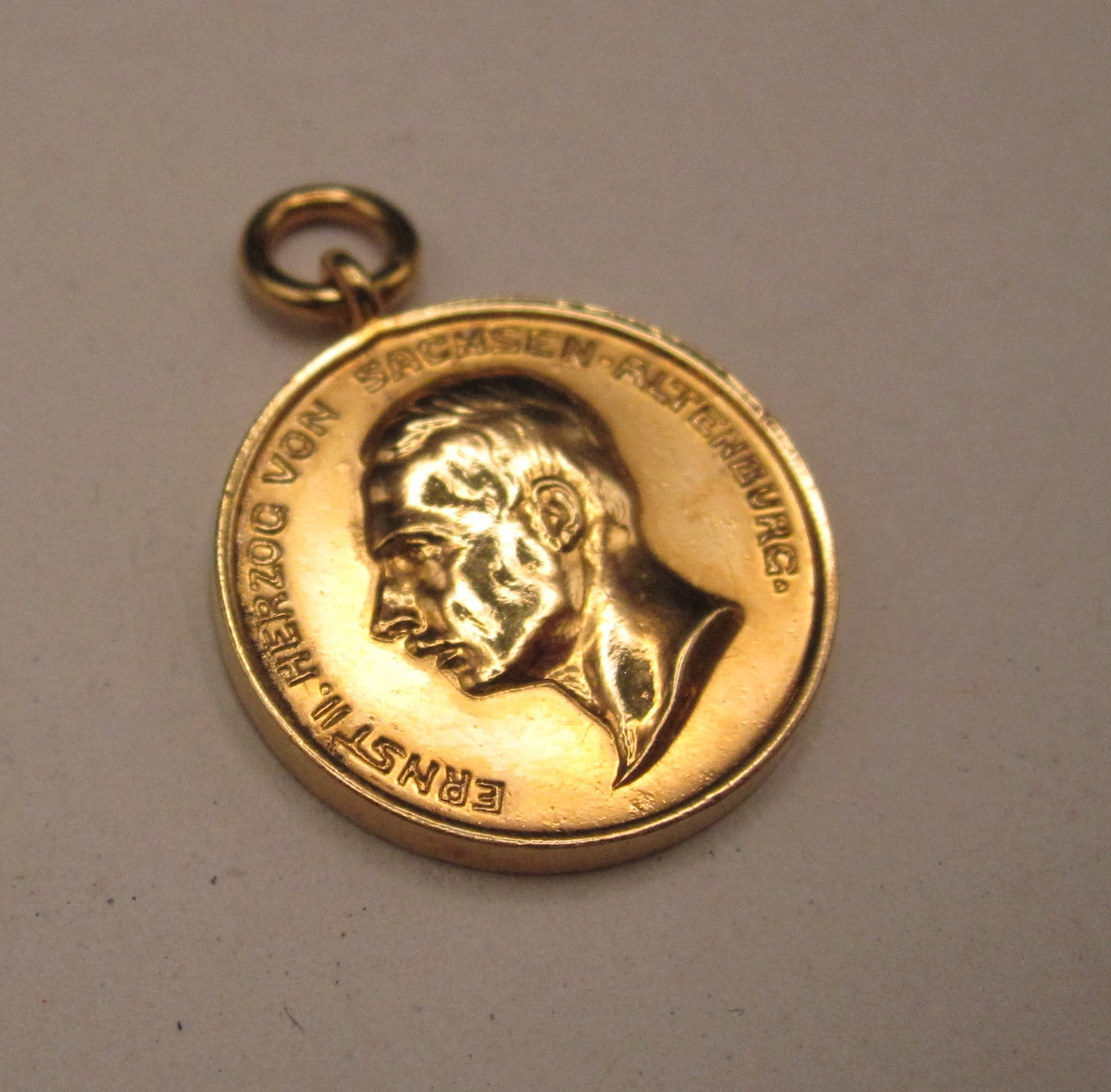 Sachsen-Meiningen goldene Verdienstmedaille Herzog ERNST Hausorden FIDELITER ET CONSTANTER