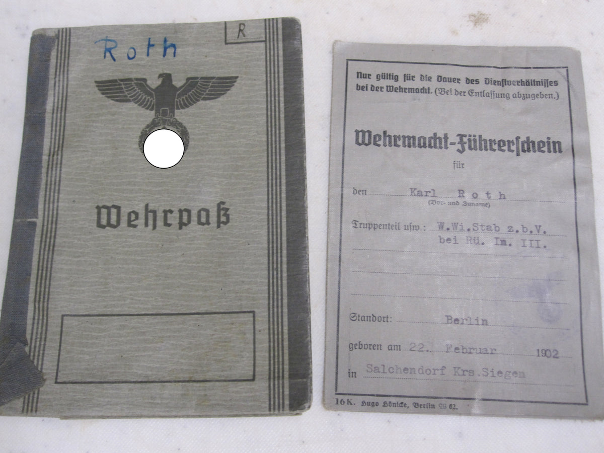 Wehrpaß &amp; Wehrmacht Führerschein etc etc SONDERFÜHRER !!!