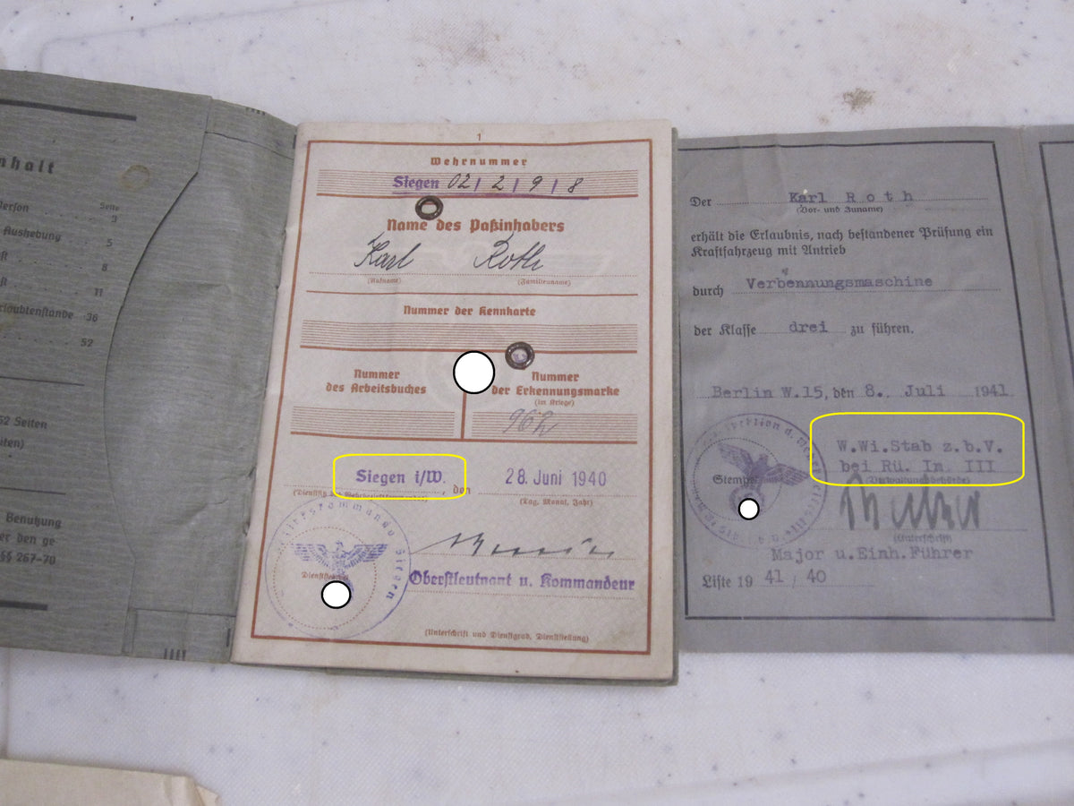 Wehrpaß &amp; Wehrmacht Führerschein etc etc SONDERFÜHRER !!!