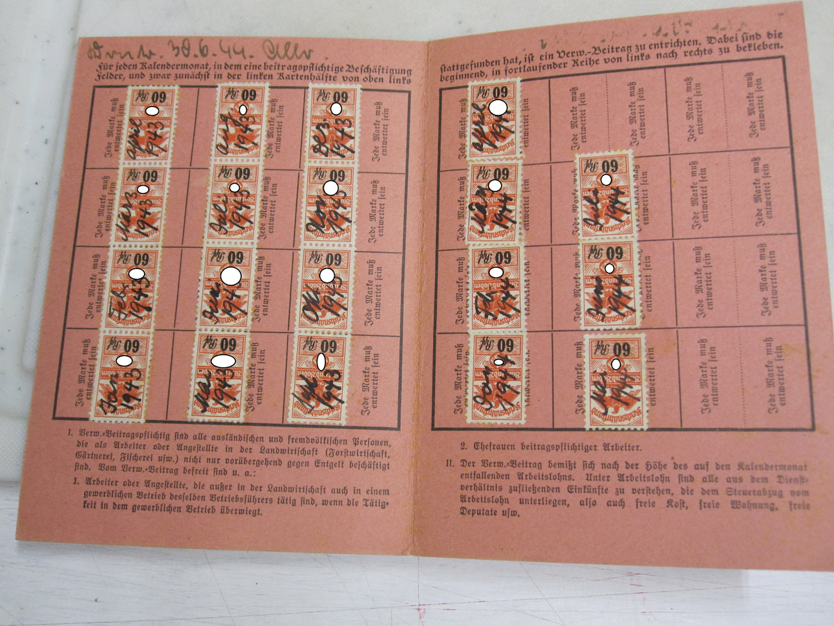 Beitragskarte Reichsnährstand Siegen 1943