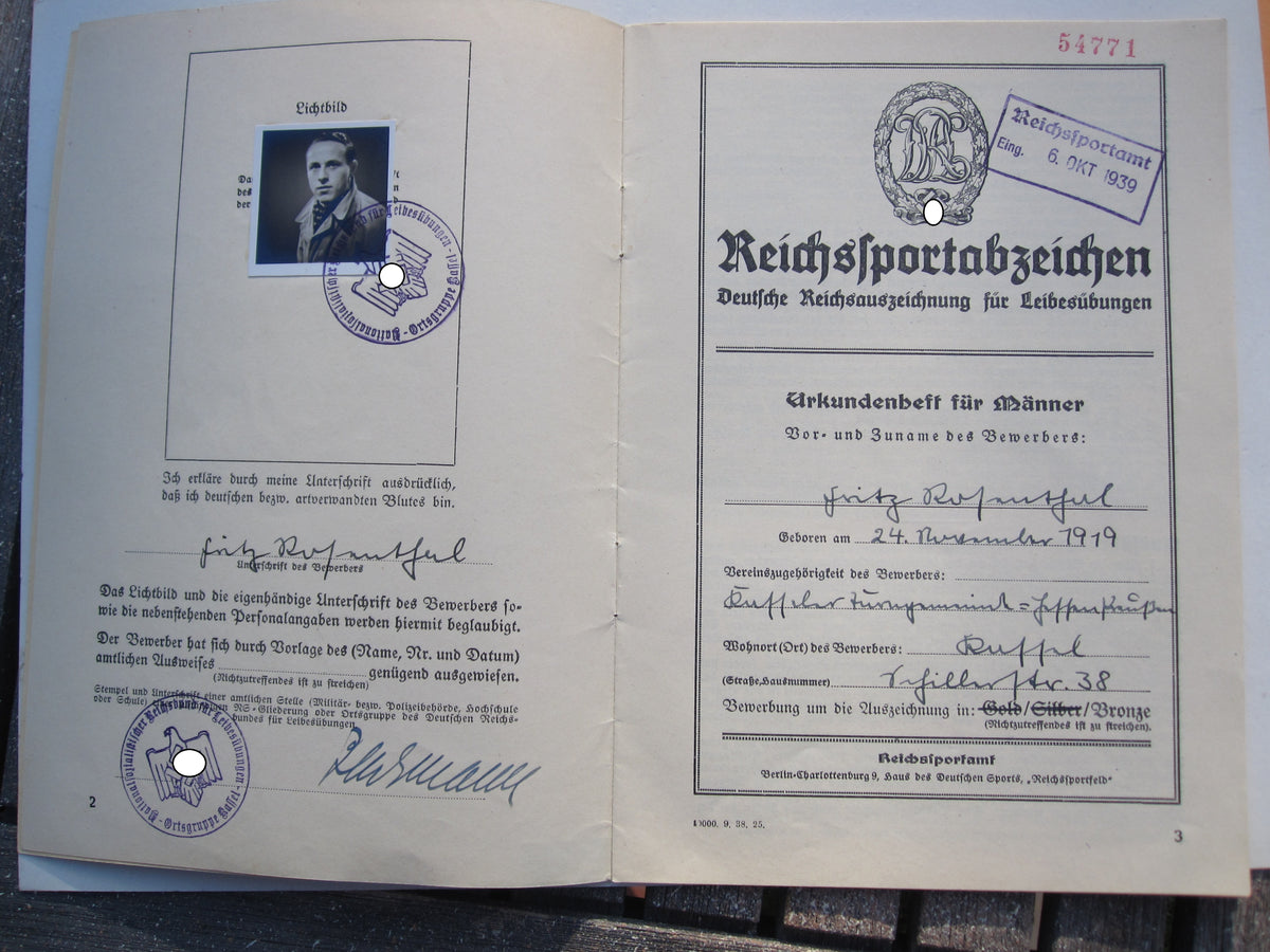 Besitzzeugnis Krimschild Verleihungsurkunden Luftwaffe