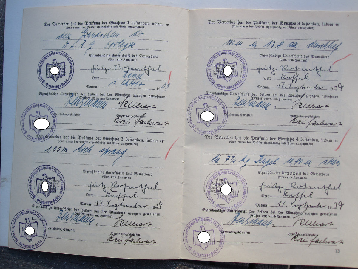 Besitzzeugnis Krimschild Verleihungsurkunden Luftwaffe