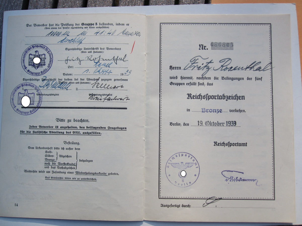 Besitzzeugnis Krimschild Verleihungsurkunden Luftwaffe