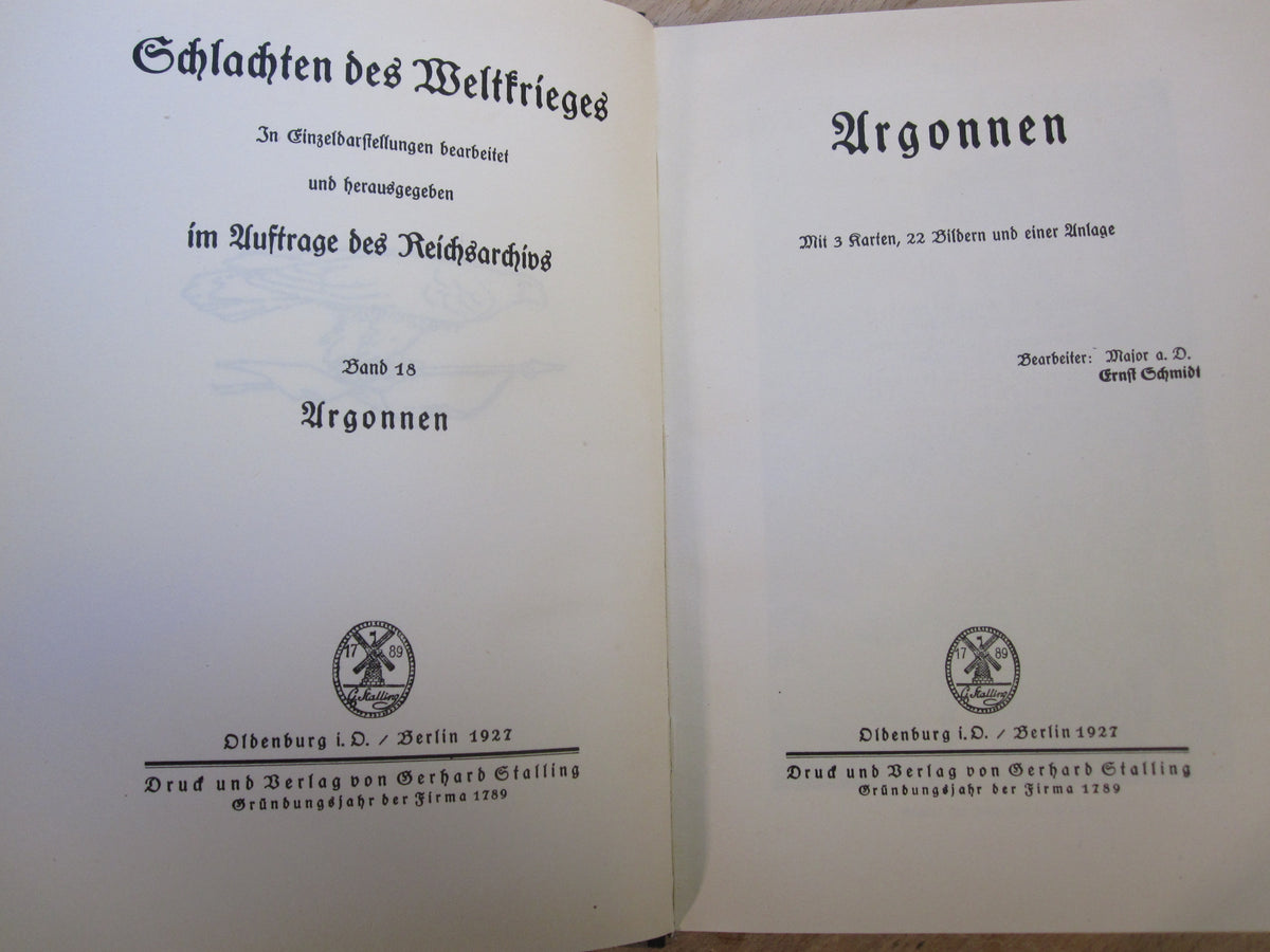Buch Reichsarchiv ARGONNEN 1.Weltkrieg Westfront