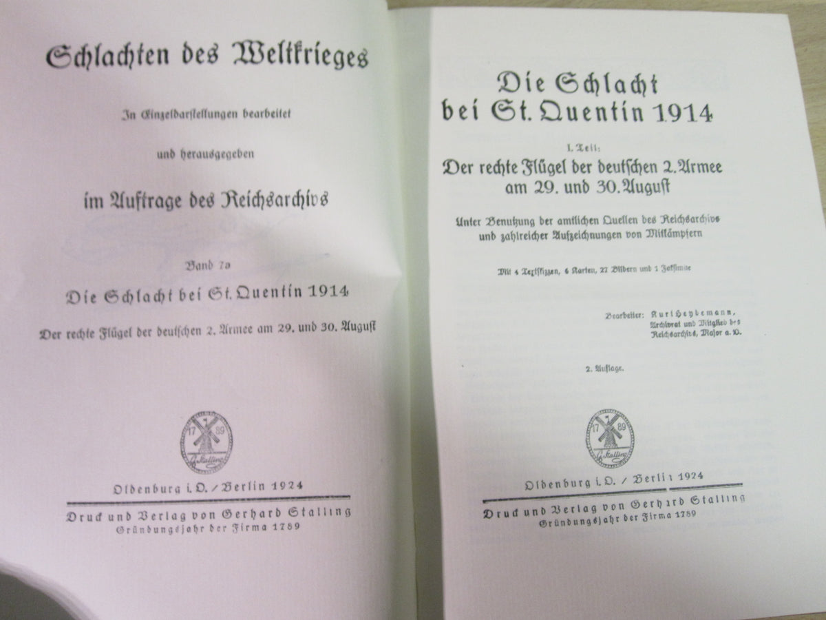 Buch Reichsarchiv St. QUENTIN I.