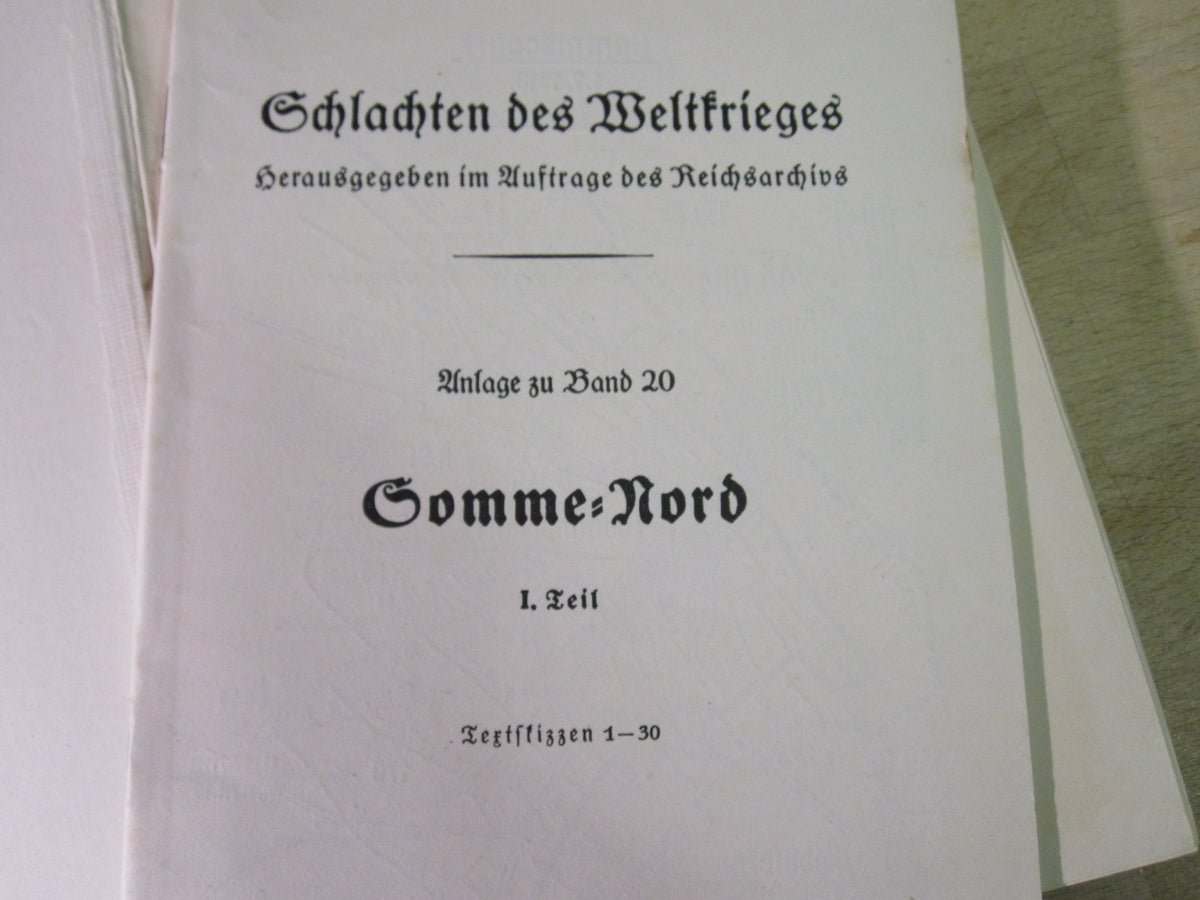 Buch Reichsarchiv SOMME NORD 1.Teil Die Brennpunkte der Schlacht im Juli 1916