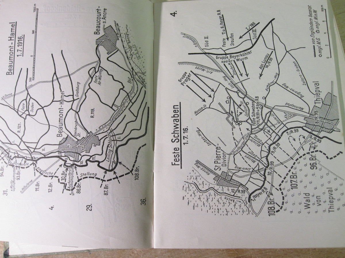 Buch Reichsarchiv SOMME NORD 1.Teil Die Brennpunkte der Schlacht im Juli 1916