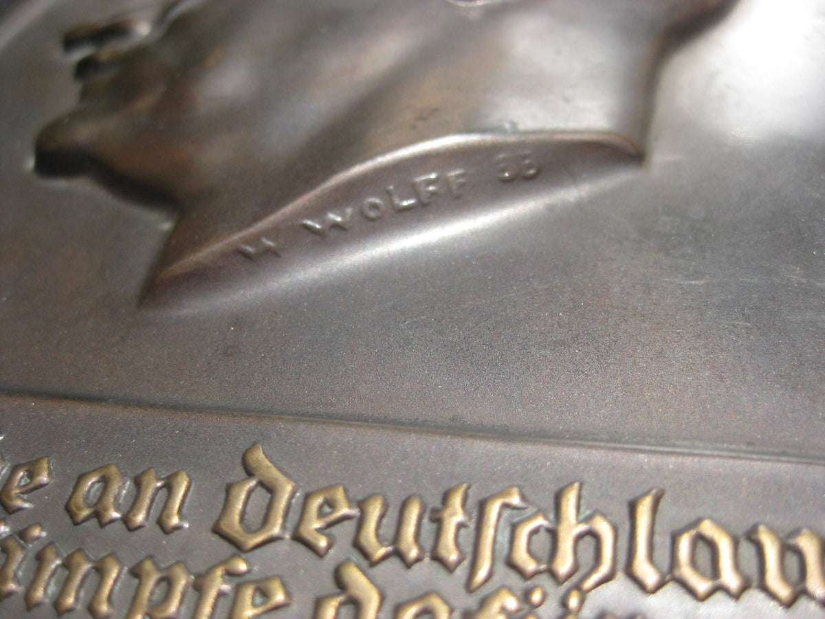 Adolf Hitler Bronzerelief sehr seltenes Originalstück