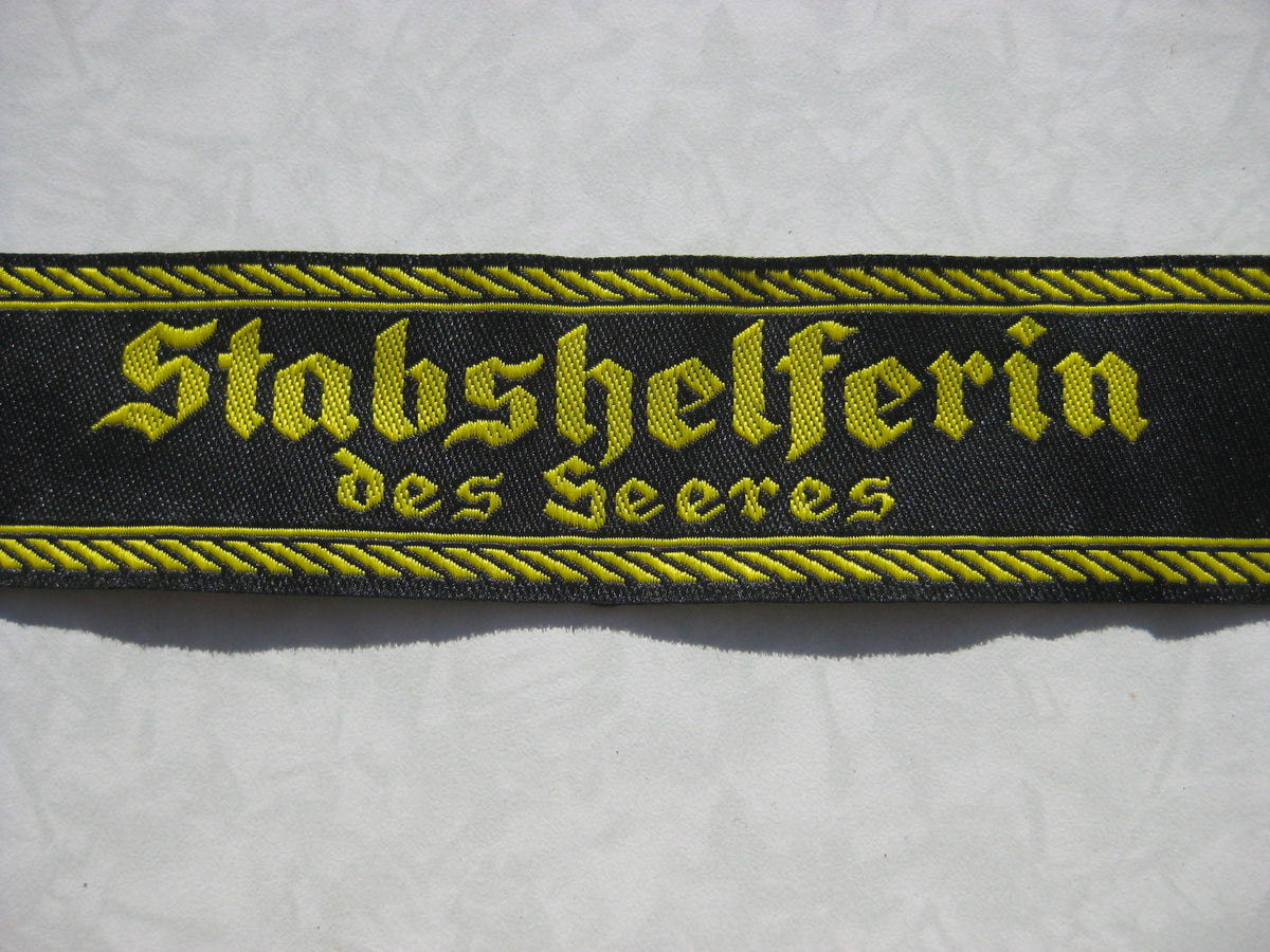 Ärmelband STABSHELFERIN DES HEERES  Sammleranfertigung
