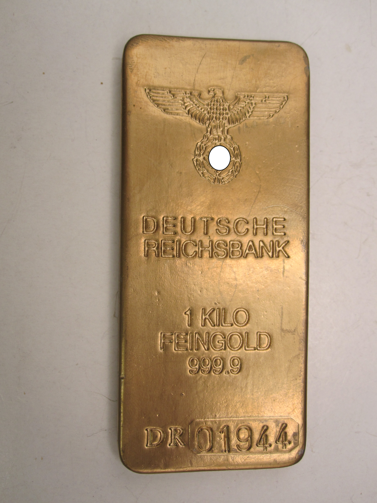 Spaßartikel Goldbarren der deutschen Reichsbank 1 Kilo Feingold 999,9 Sammleranfertigung
