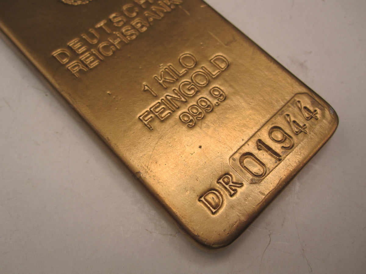 Spaßartikel Goldbarren der deutschen Reichsbank 1 Kilo Feingold 999,9 Sammleranfertigung