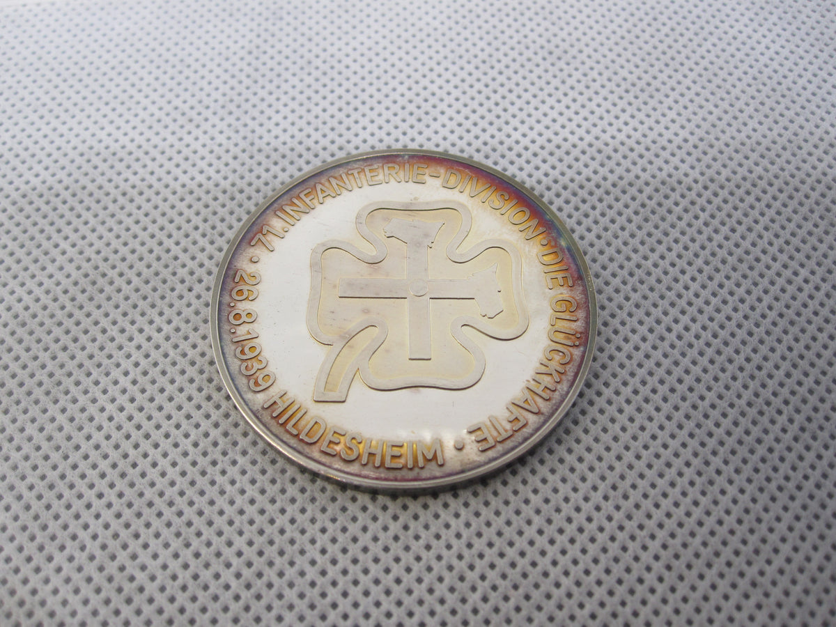 Seltene Erinnerungsmedaille der 71. Infanterie Division 1000er FEINSILBER
