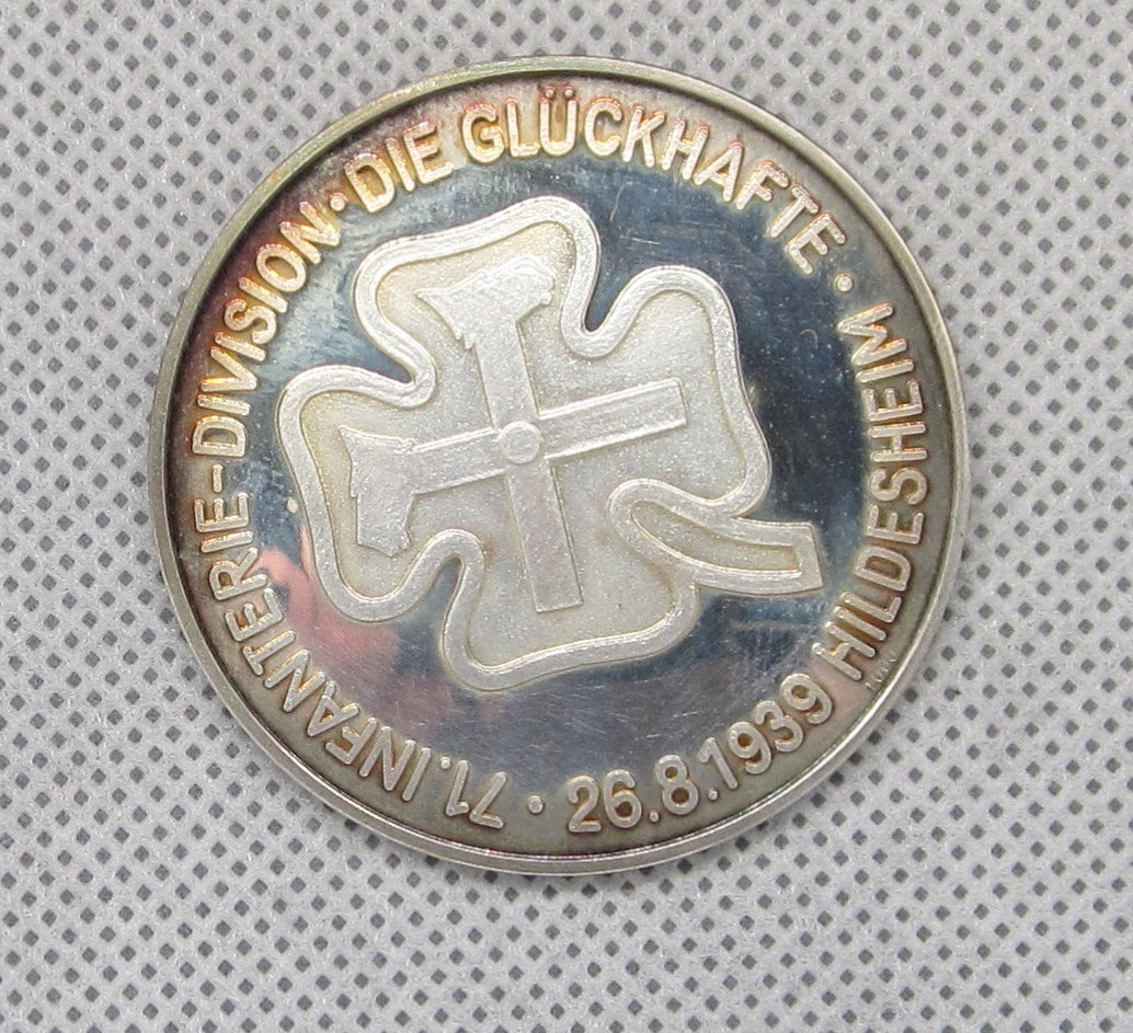 Seltene Erinnerungsmedaille der 71. Infanterie Division 1000er FEINSILBER