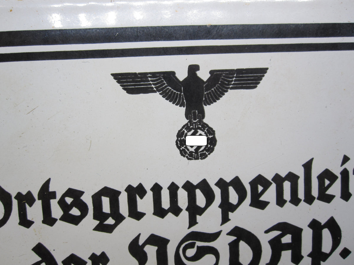 Emailleschild Ortsgruppenleiter der NSDAP 1939