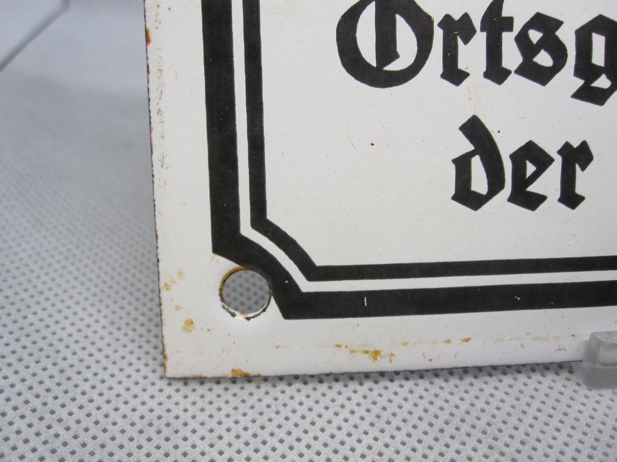 Emailleschild Ortsgruppenleiter der NSDAP 1939