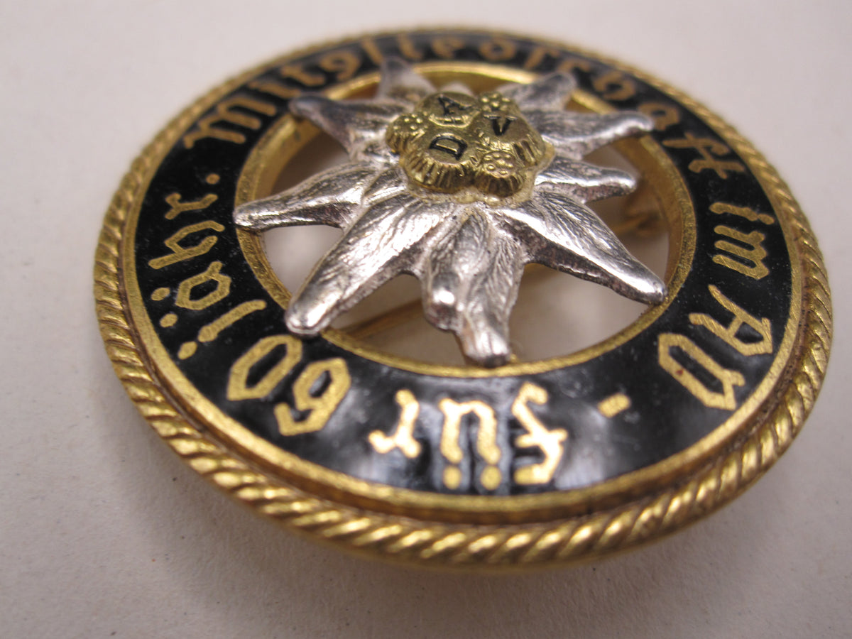 Deutscher Alpenverein für 60 Jahre Mitgliedsabzeichen DAV