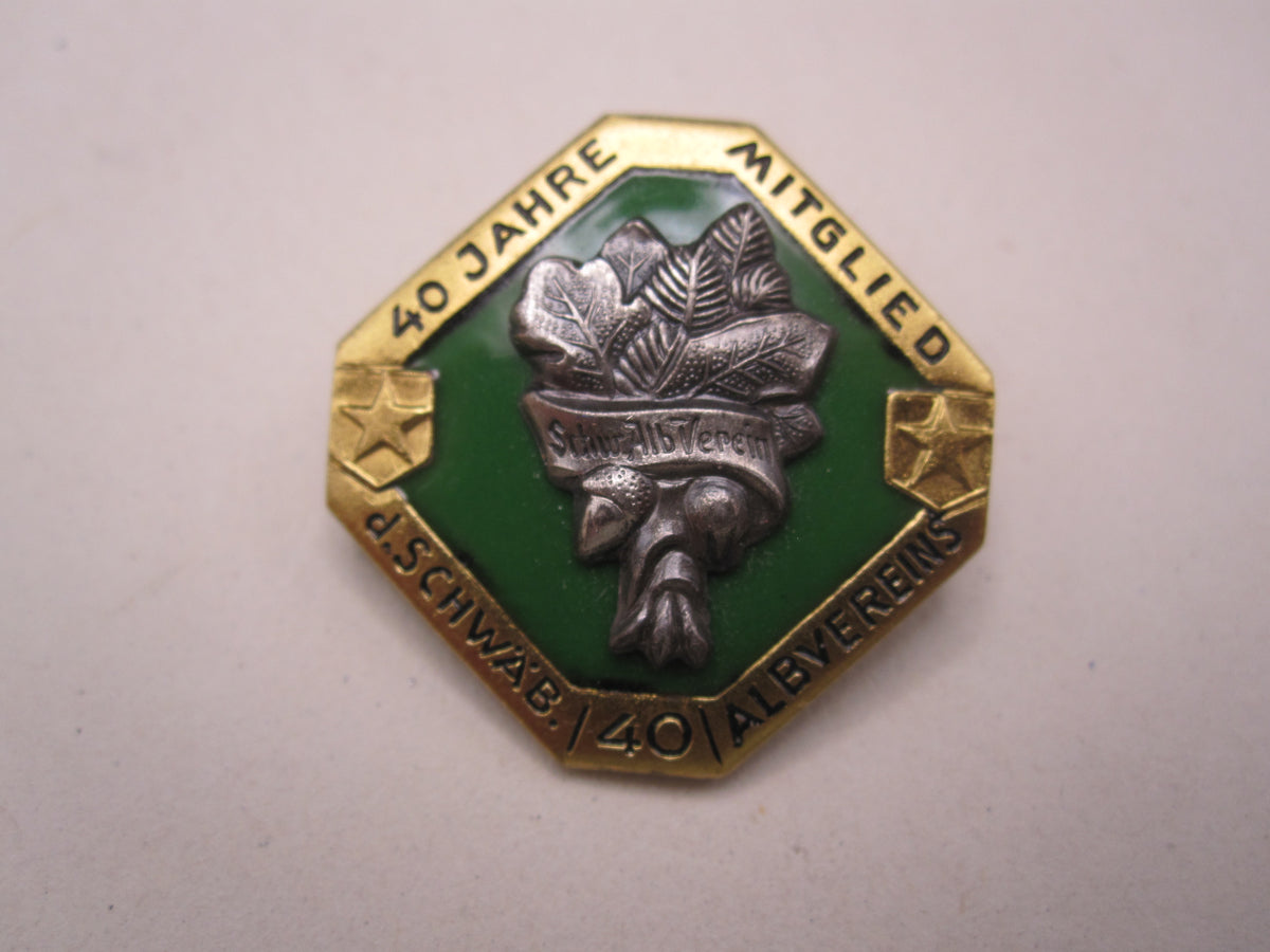 Schwäbischer Alpenverein / Albverein für 40 Jahre Mitgliedsabzeichen