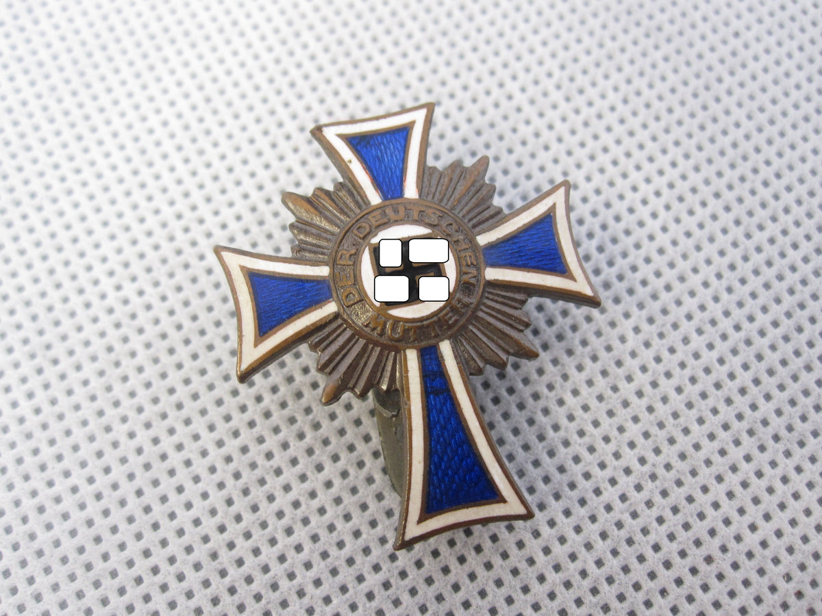 VARIANTE des Ehrenkreuz der deutschen Mutter Mutterkreuz in Bronze Dritte Stufe HALBMINIATUR