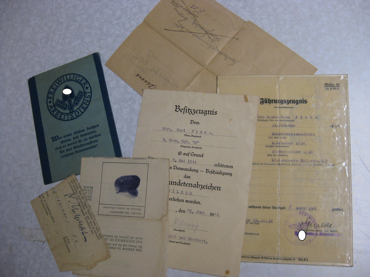 Besitzzeugnis Verleihungsurkunde Verwundetenabzeichen Silber Wehrmacht Arbeitsdienstpass RAD / FAD