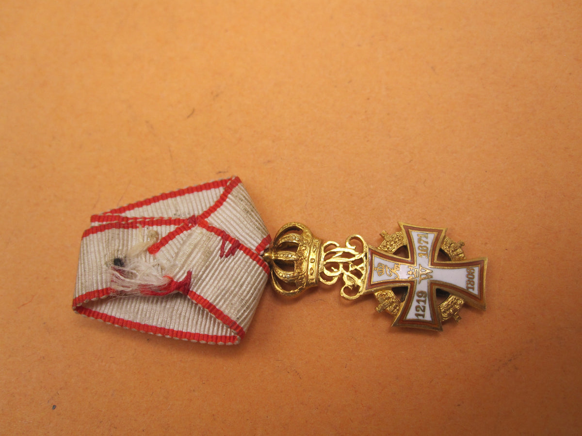 ORIGINALE Miniatur Dänemark Dannebrog Orden Ritterkreuz GOLD