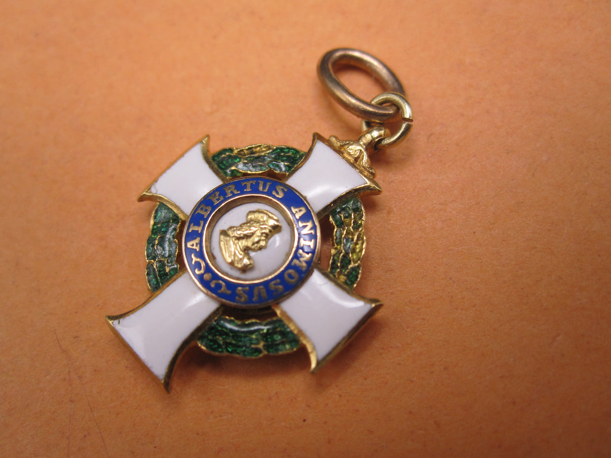 ORIGINALE Miniatur Sachsen Albrechtsorden 1.Klasse in echt GOLD