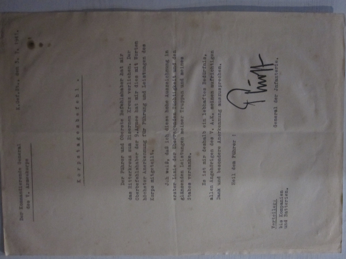 Uniformfoto General Ordensverleihung Slowakei Ritterkreuz Urkunden EK