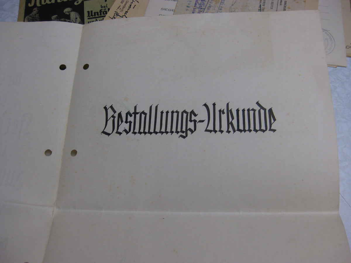 Besitzzeugnis Verleihungsurkunde Verwundetenabzeichen Infanterie Sanitätstruppe Wehrmacht