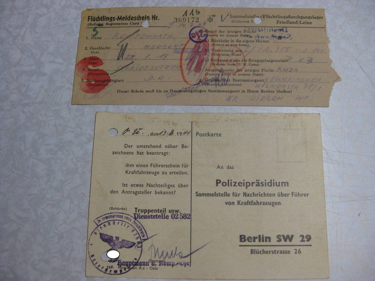 Besitzzeugnis Verleihungsurkunde Verwundetenabzeichen Infanterie Sanitätstruppe Wehrmacht