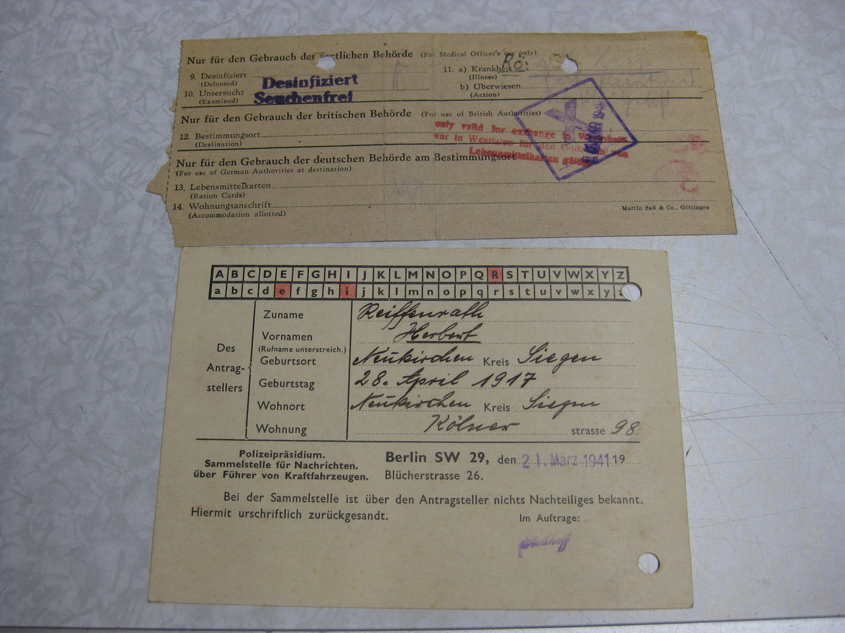 Besitzzeugnis Verleihungsurkunde Verwundetenabzeichen Infanterie Sanitätstruppe Wehrmacht