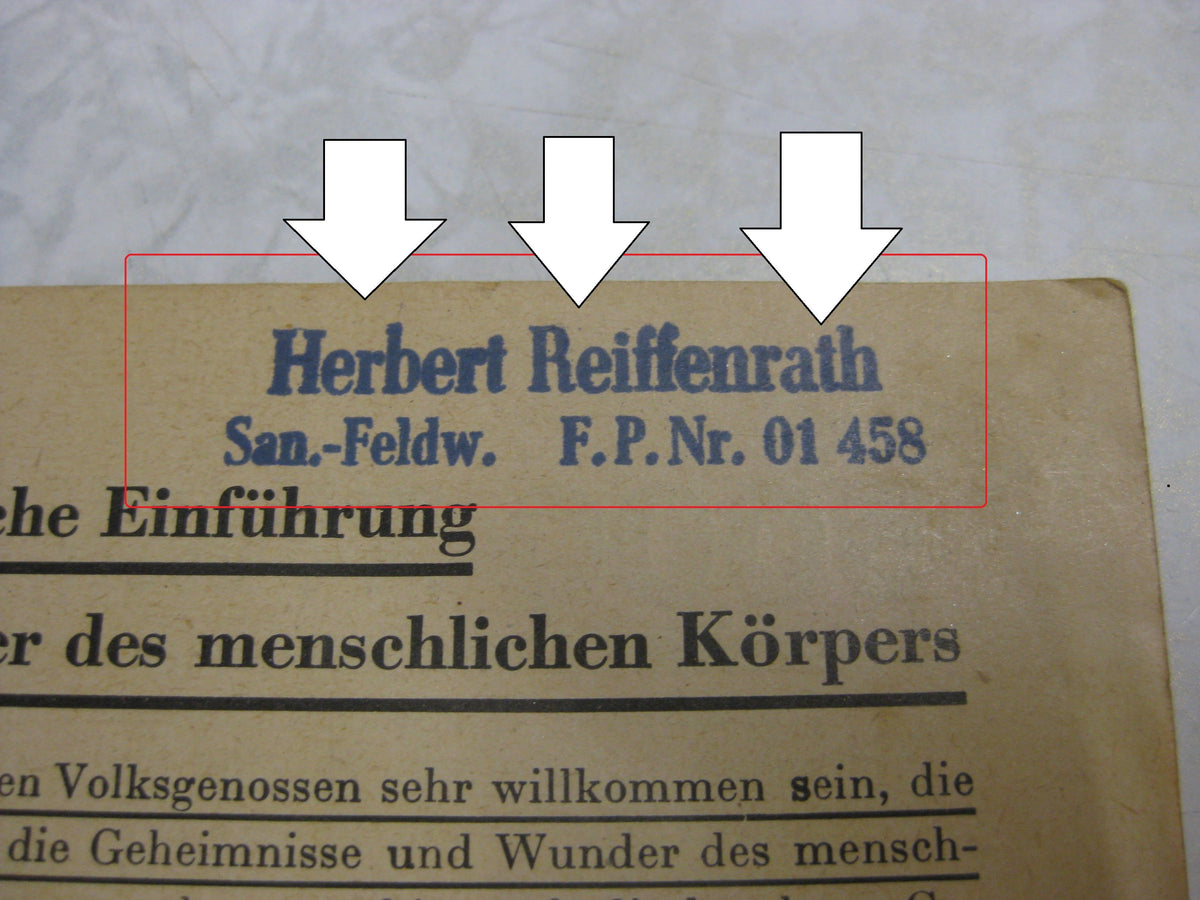 Besitzzeugnis Verleihungsurkunde Verwundetenabzeichen Infanterie Sanitätstruppe Wehrmacht