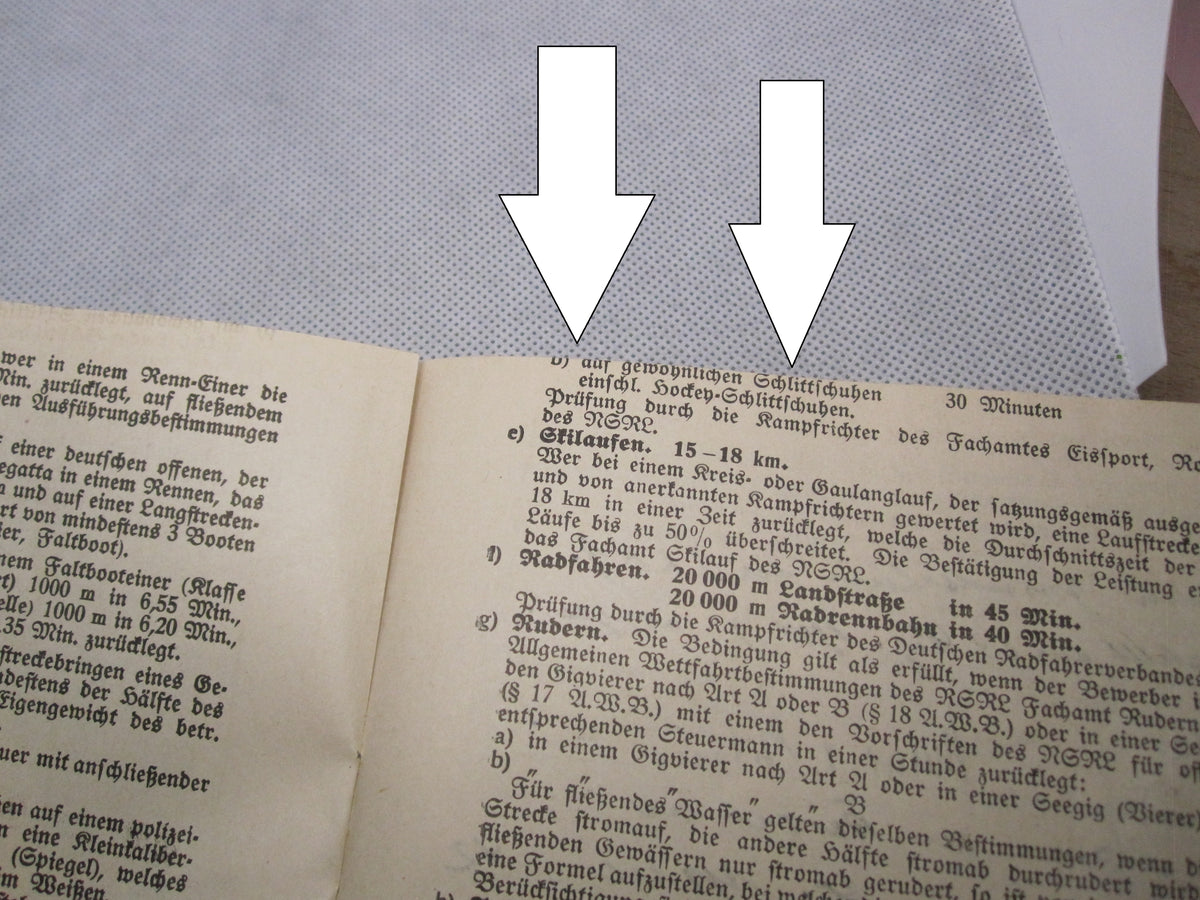 Urkundenheft zum Deutschen Reichssportabzeichen ausgestellt in Barcelona / Spanien !!!!!!