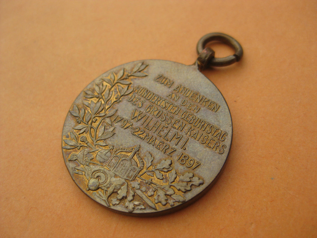 HALBMINIATUR Reduktion Centenarmedaille KDM Kriegsdenkmünze 1887 Kaiser Wilhelm I.