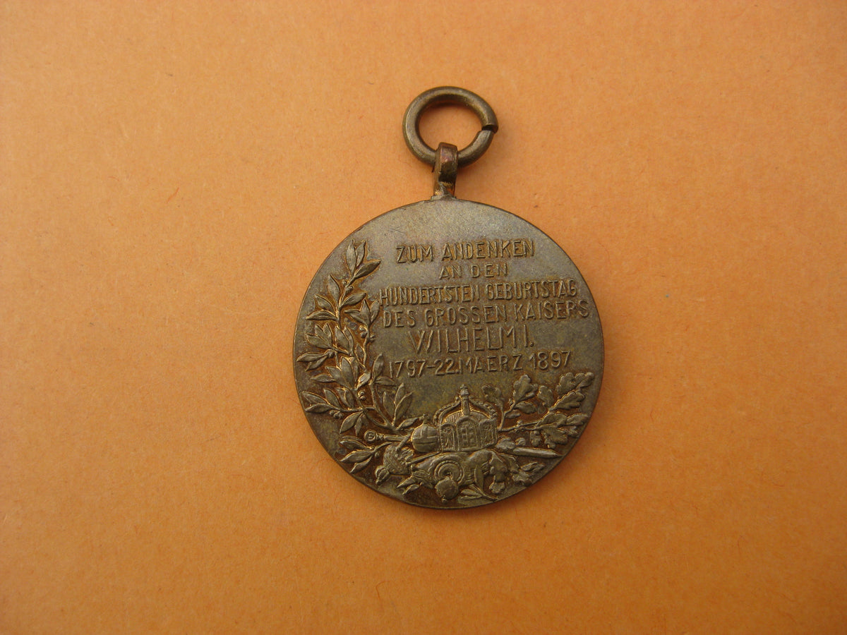 HALBMINIATUR Reduktion Centenarmedaille KDM Kriegsdenkmünze 1887 Kaiser Wilhelm I.