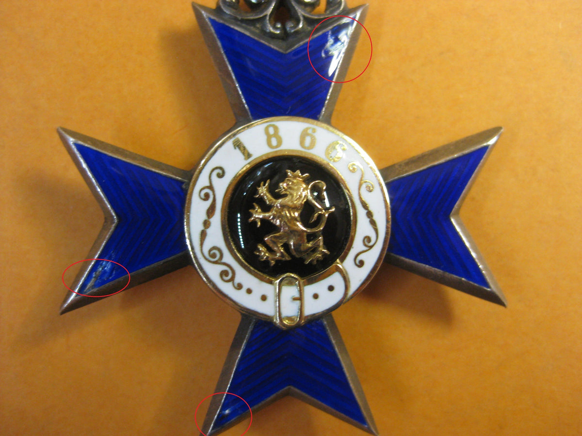 Bayern Militärverdienstkreuz des Militärverdienstordens 1.MODELL OHNE FLAMMEN !! 1866 - 1905 MVO MVK